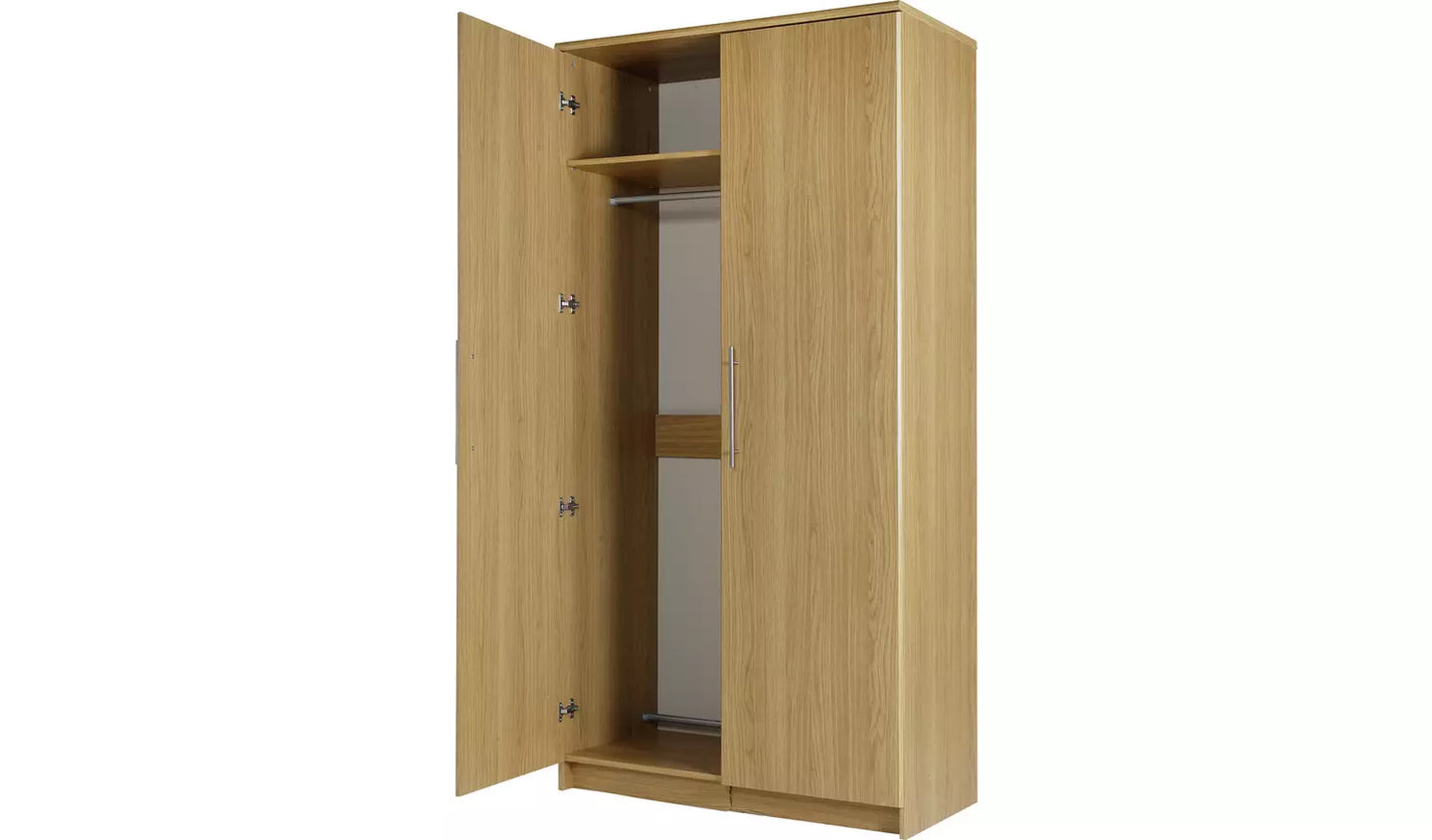 Normandy 2 Door Wardrobe - Oak Effect